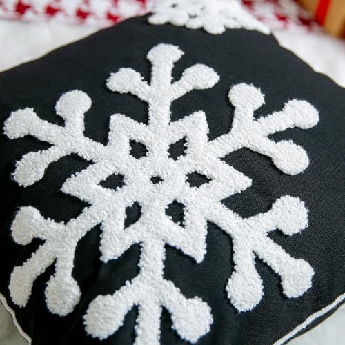 Elife Holiday Pillow Covers, Christmas Throw Pillow Covers 18x18 Set of 2 - color: Black