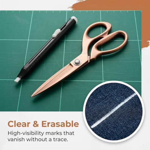 Isslly Fabric Pencils for Sewing, White, 2Pen+20Refills, 5.23in - color: White, 2Pen+20Refills