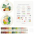 HAND U JOURNEY Embroidery Stitch Kit, 28 Stitches, 2 Plant & Home Themes - color: Basic kit-01