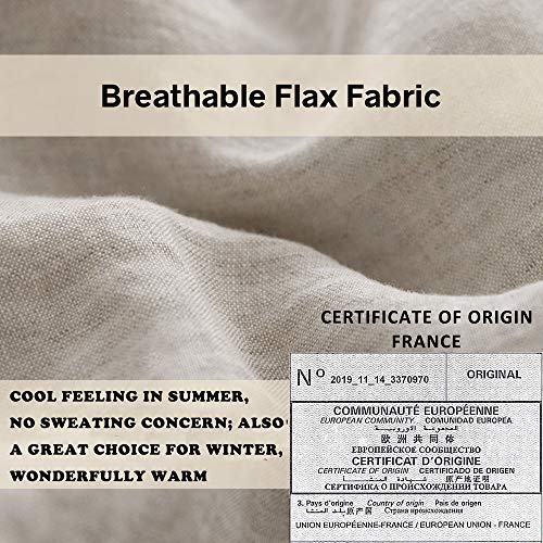 Simple&Opulence 100% French Linen Euro Shams with Embroidery (26'' x 26'') - Pack of 2 - Pre Washed Solid Color Natural Flax Soft Breathable - Linen - color: Linen, size: Euro Shams