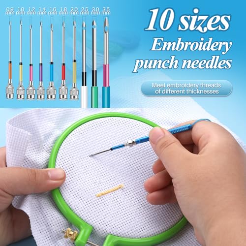 JUPEAN 156 PCS Punch Needle Kit Punch Needle Embroidery Kit Needle Punch