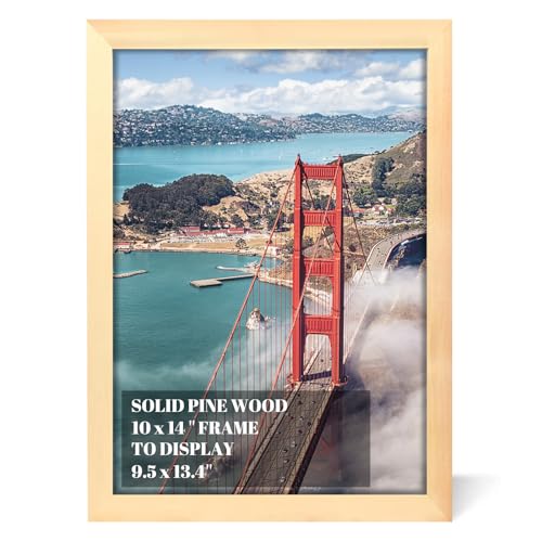 10x14 inch Wood Picture Frames for Wall Hanging,Diamond Painting Frames Rectangle Baby Scan Picture Frame for Family Walls Decoration,Anniversary,Wedding,Christmas,Halloween,Shower,Certificate - color: Natural, size: 10x14 inch