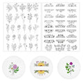 Rngmsi Water Soluble Embroidery Patterns - 2 Sheets Flower Design Stick and Stitch Papers Wash Away 44 Pcs Floral Plant Embroidery Transfer Patterns Stabilizers for Hand Sewing - color: Flower