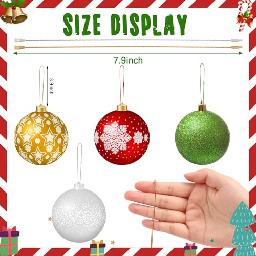 JUNEBRUSHS 600Pcs Christmas Ornament Hooks, Ornament Hangers with Snap - color: Gold Silver Red Green