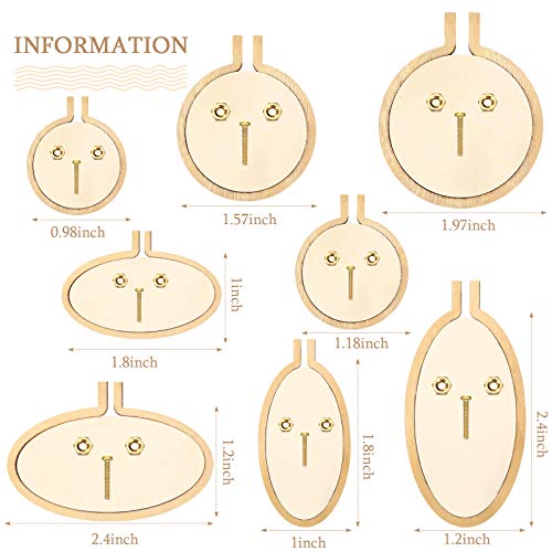 Syhood 8 Sets Mini Embroidery Hoop Wooden