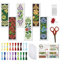 FREEBLOSS 6 Set Cross Stitch Bookmark Kits 11CT 8"x2.4" Celtic Knots - style: Celtic Knot Flowers