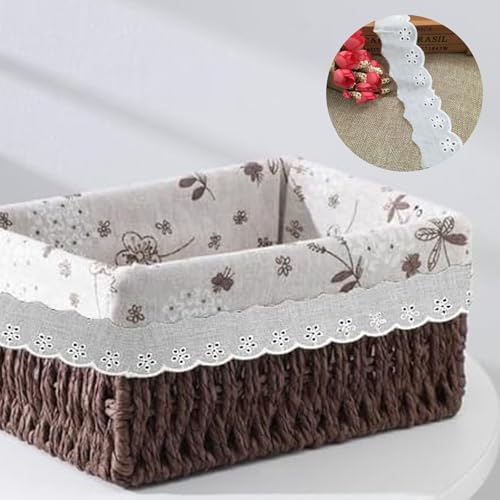 15 Yards Lace Trim White Cotton Lace Trim Eyelet Floral Ribbon Wavy Edge Embroidery Ruffle Trims for Sewing Dress Clothes Bag Dolls & Pets Clothes (1.57 Inches Wide)