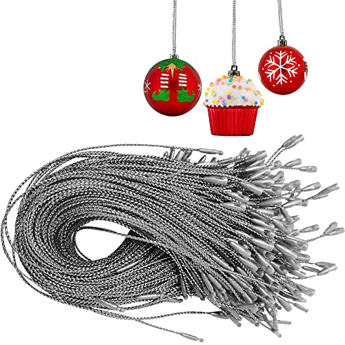 Christmas Tree Ornament String Hooks - Silver Easy Snap Ribbon 200 Pk - color: Silver