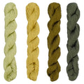FREEBLOSS 4 Pcs Sashiko Thread Skein 100M * 4 Green Colors - color: Tree Green Theme