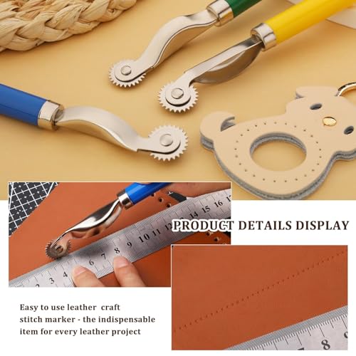 Nitlak 3 PCS Stitch Marking Spacer, Tracing Wheel Sewing Tool, Pounce Wheel - color: Multicolor