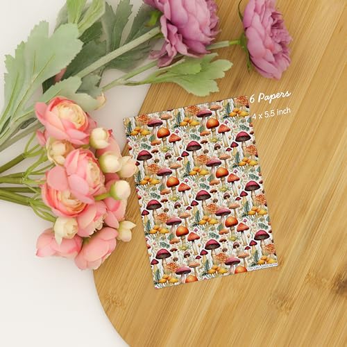 Mushroom Clay Transfer Paper - 6 Pcs, Transfer Paper for Polymer Clay, Spring pattern Polymer Clay Transfer Sheet for Jewelry Making (Water-soluble Transfer Papers) TPUS-1481