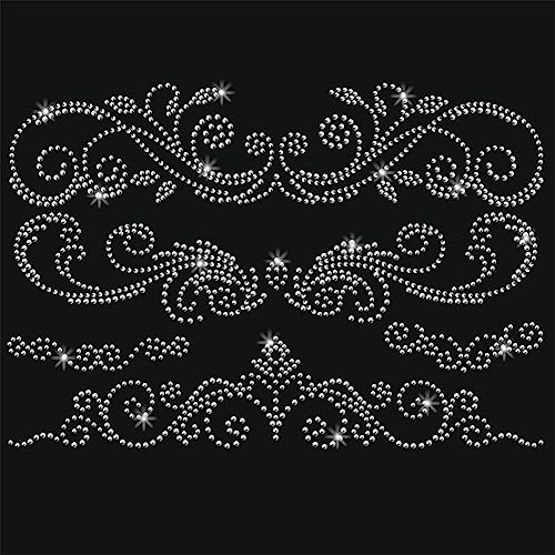 NBEADS Flower Pattern Rhinestone Iron on Hotfix, Heat Transfer Decal Bling Rhinestone Sticker Heat Transfer Patch Clothing Repair Applique for T-Shirt Clothing Pants Bags - color: Floral