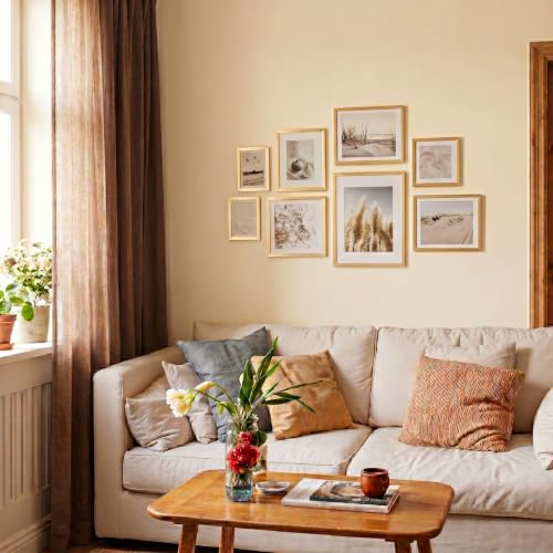 ArtbyHannah Gallery Wall Frame Set, 8 Pack Gold Picture Frames, Large - color: Gold, size: Large
