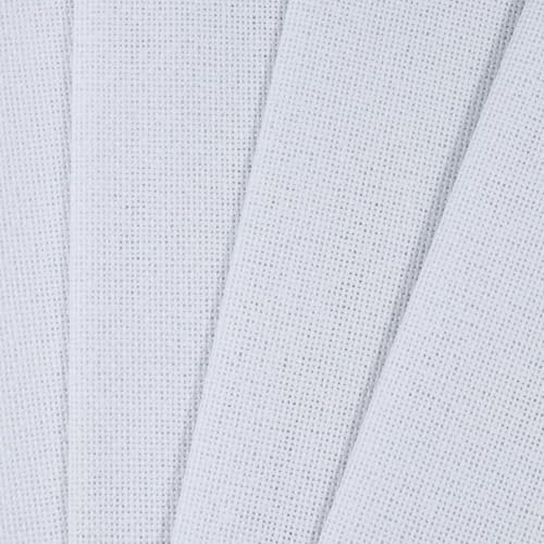 KCS 4 pc of 12" x 18" 30cmx45cm high Count Counted Cotton Aida Cloth Cross Stitch Fabric (25CT,White) - color: White, size: 25CT