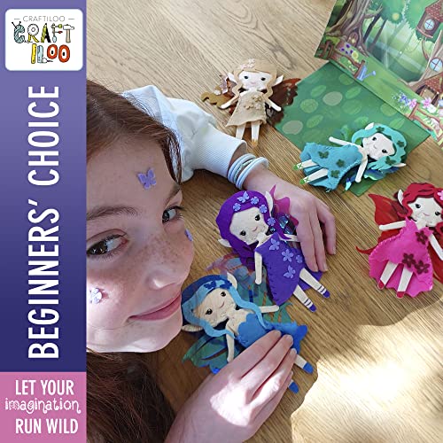 Fairy Elves Sewing Kit for Kids Ages 7-12 - Rainbow Garden Felt Craft - color: Garden Rainbow Fairies Kit