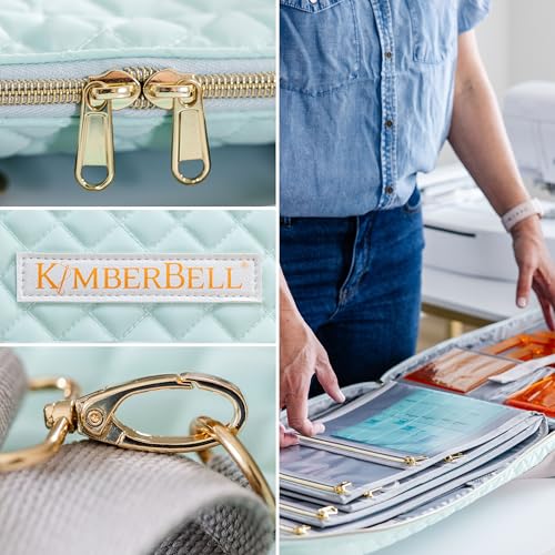 Kimberbell Tool Tote - Embroidery Bag for Quilting Supplies, Embroidery Organizer for Clear Blue Tiles, Orange Pop Rulers, and Sewing Supplies, Chic Craft Travel Bag, Craft Bag for Embroidery - size: Large Tool Tote