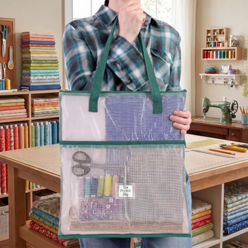 Cosblank 16x16inch Sew Project Bag Jumbo Needlepoint Project Bag, Green - color: Green
