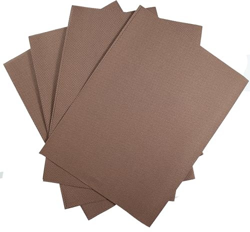 KCS 4 pc of 12" x 18" 14CT Counted Cotton Aida Cloth Cross Stitch Fabric (Brown) - color: Brown