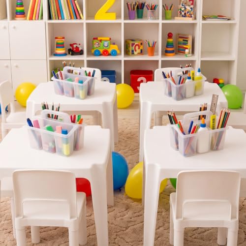 WILLBOND 12 Pcs Classroom Storage Caddies Stackable Utility Caddy, Clear - color: Clear
