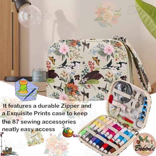 Travel Basic Hand Sewing Kit for Adults with Sewing Thread - color: Butterflies