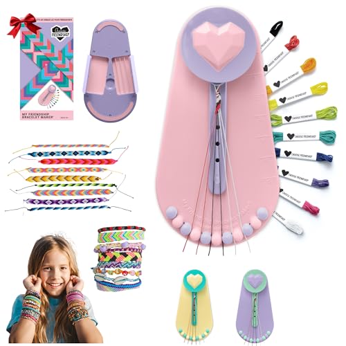 Choose Friendship Bracelet Making Kit – DIY Craft Loom for Kids Ages 8+, New & Improved Design, Includes 20 Threads, Makes 8 Bracelets, Pink “Blush Berry - color: Blush Berry