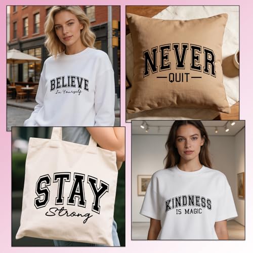 Rngmsi 20 Pcs Inspirational Dtf Transfers Ready to Press for Clothes - style: Motivational