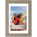 Vittanly 4x6 picture frame, Matted for 3.5x5 Photos, Grayish Brown - color: Grayish Brown, size: 4x6