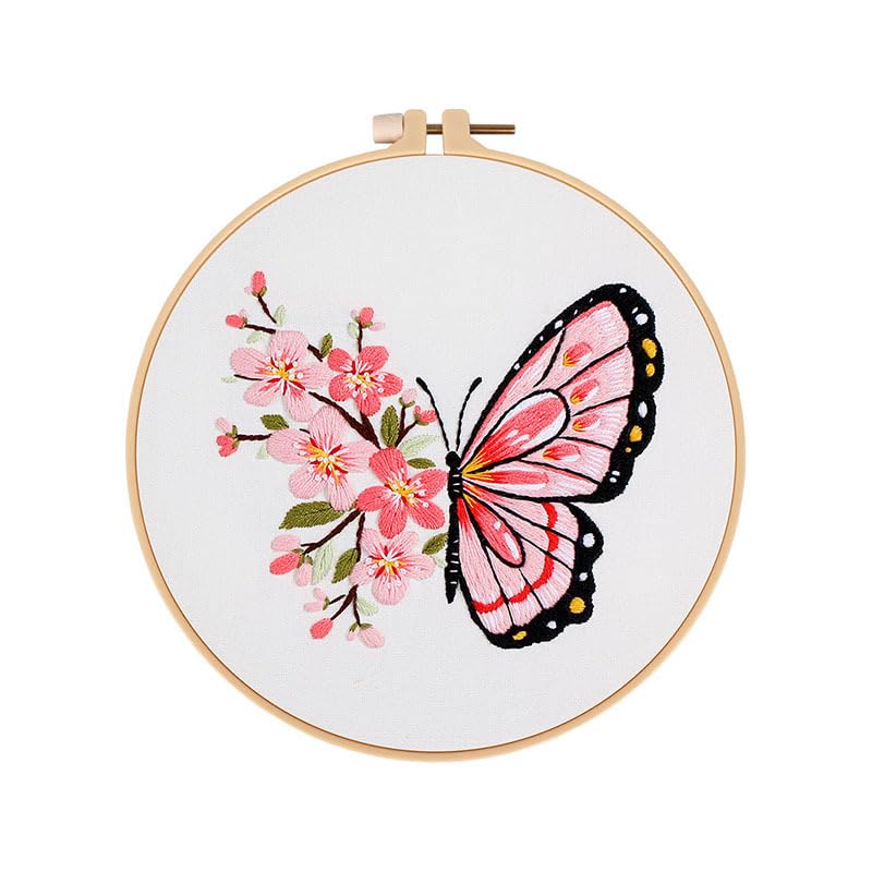 3Pcs 8 Inch Plastic Embroidery Hoops with Sewing Scissors, Seam Ripper,Needle Threader, Round Cross Stitch Hoops with Adjustable Screw, Lightweight & Durable Craft Hoops. - color: white