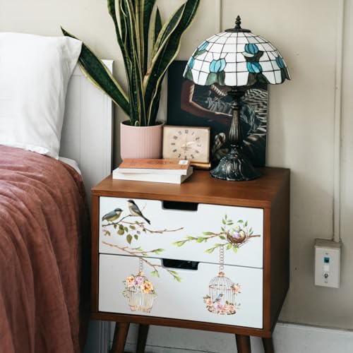 OLYCRAFT 6x12 Inch Spring Rub on Transfers for Furniture and Crafts - style: Spring Bird
