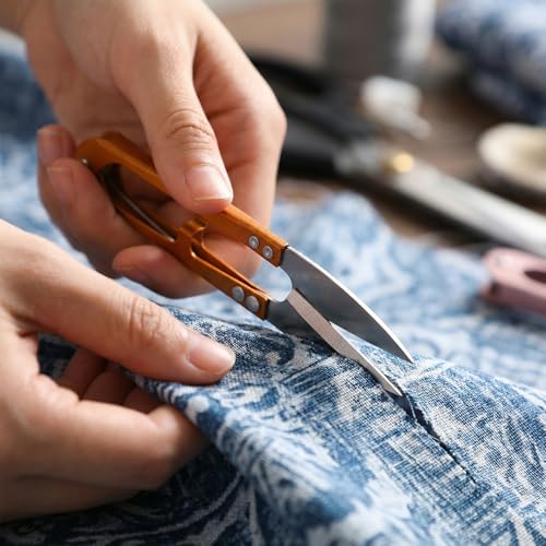 6Pcs Sewing Scissors with Blade Covers, 4.1 Inch Stainless Steel Thread Snippers Sewing Nippers Small Thread Cutter for Stitch Embroidery Knitting Yarn DIY Supplies Crafts (Pink, Gray, Orange)