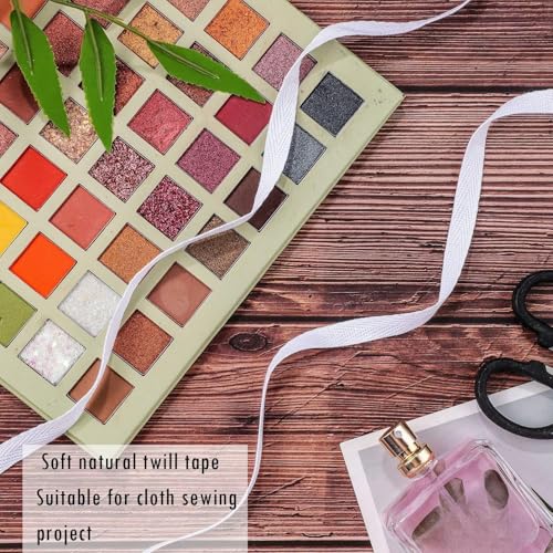 Willbond 100% Cotton Twill Tape 1/2 Inch X 25 Yards Herringbone,None - color: White, size: 3/8 Inch, 27 Yards