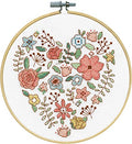 Floral Heart Counted Cross Stitch Kit with Hoop