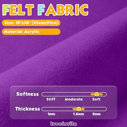 Bright Violet 18" X 36" Felt Fabric Sheet - 1.6mm Thickness - color: Bright Violet, size: 18" x 36"