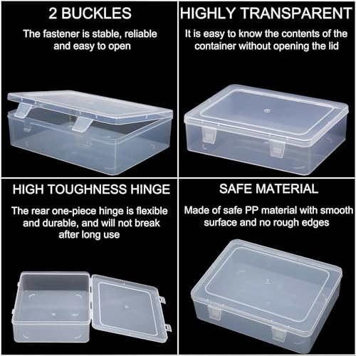Bead Organizer Box, 90pcs Small Clear Plastic Storage Containers, Craft Storage Box Features Hinged Lid and Labels, Mini Boxes for Bracelets, Jewelry, Diamonds, Clay Beads, Screws, Seeds, Small Parts - size: 3 Pack 90 Pcs