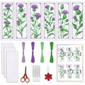 ORIGACH 6 Set Cirsium Cross Stitch Bookmark Kit for Beginner - style: Cirsium
