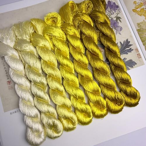 100% Mulberry Silk Embroidery Thread 7 Colors 110m Each (17) - color: 17