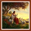 Redxing Counted Cross Stitch Kit for Beginners,Unprinted Needlepoint Kits for Beginners Cross Stitching Embroidery Kit 11CT Stitches kit-Jesus Shepherd 18x18 inch - color: Setpattern19
