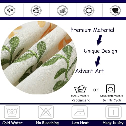 AMZALI Cotton Linen Square Tablecloth Embroidery Leaf Pattern Weight Farmhouse Table Cloth Tabletop Decoration Tassel Wrinkle Free Table Cover for Dining Outdoor and Indoor - color: Color Leaf, size: 55" x 55" (Square)