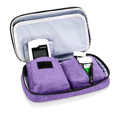 LUXJA Diabetic Supplies Travel Case, Purple - color: Purple