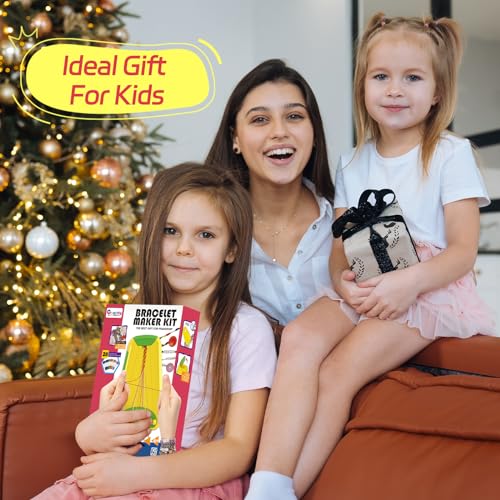 Maynacs Friendship Bracelet Making Kit for Girls 8-12, 28 Pre-Cut Threads - color: Pink/Dark Blue