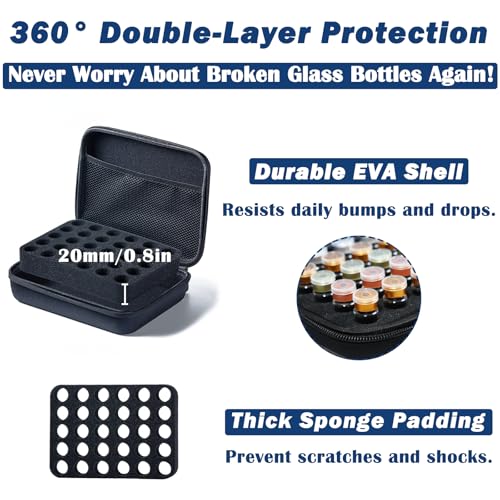 Peptide Vial Case for Fridge Storage - 30 Slots Organizer Holds 1-3ml Vials for Insulin, GLP-1, Peptides,Hard Shell Travel Case with Hand Strap,Black (Black-30 Slots) - color: Black-30 Slots