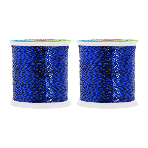 Mandala Crafts Metallic Blue Embroidery Floss for Sewing, 218 Yard Spool - color: Blue, size: 200M 218 Yards