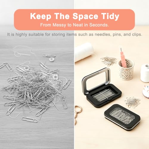 Magnetic Needle Holder Case, 3 Pack Sewing Needle Organizer Box with Snap Closure and Threader, Pin Storage Case for Sewing, Quilting and Crafts