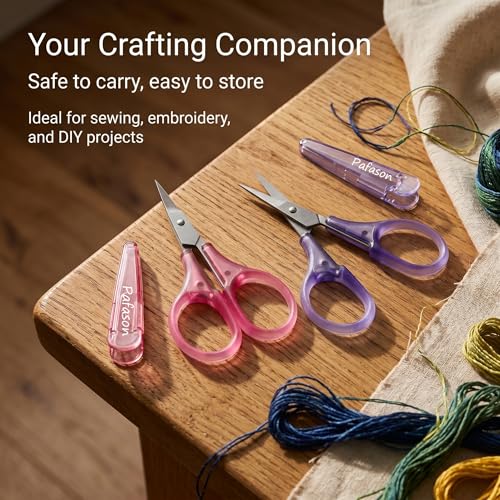 PAFASON Small Travel Embroidery Craft Scissors Set Straight Curved Tip - style: Modern