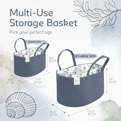 KiddyCare Diaper Caddy Organizer Basket for Nursery Storage Organizer Cart Baby Basket for Diaper Holder, Baby Basket Gift for Boy/Girl Basket with Dividers Stone Large - color: Stone, size: Large