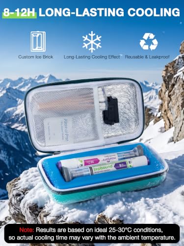 YOUSHARES Custom-Fit Travel Case for 2 Zepbound/Mounjaro with Temp Display - color: 01 Green-custom Ice Brick