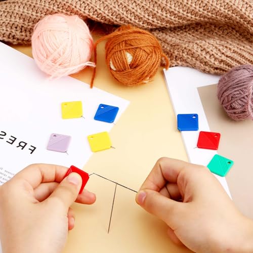 10 PCS Needle Threaders, Automatic Needle Threader for Sewing Machine Square Plastic Self Threading Needles Threader Tool for Embroidery Floss, Hand Sewing, Cross-Stitch Craft, Fits All Needles Sizes - style: Square