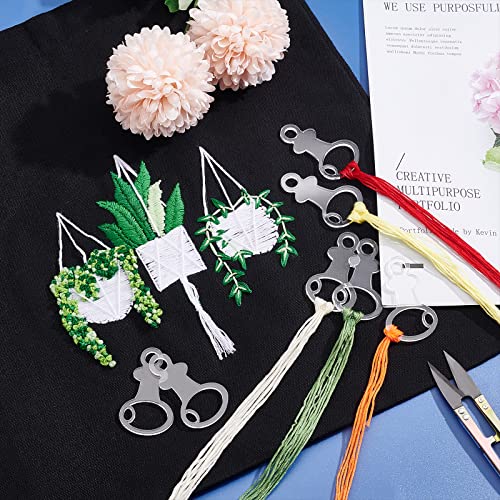 PH PandaHall 30pcs Clear Acrylic Floss Bobbins, Embroidery Floss Thread Drops Key Shape Cross Stitch Tread Bobbins Sewing Thread Winding for Craft DIY Sewing Storage