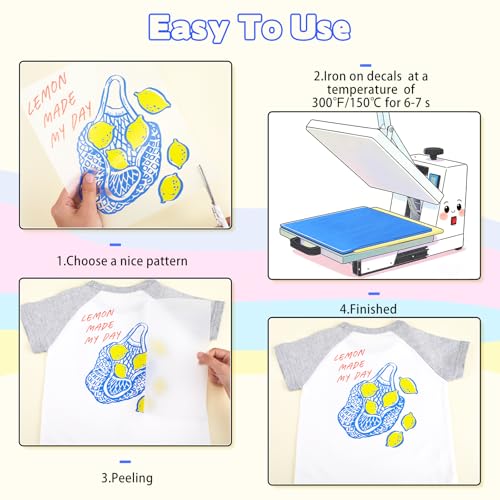 Lemon Sea Iron on Transfers Heat Transfer Viny 20pcs - color: Leopard-16