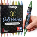 Chalkola 8 Erasable Pastel Dual Tip Chalk Markers for Blackboard Chalkboard - size: Dual Tip - 1mm+5mm